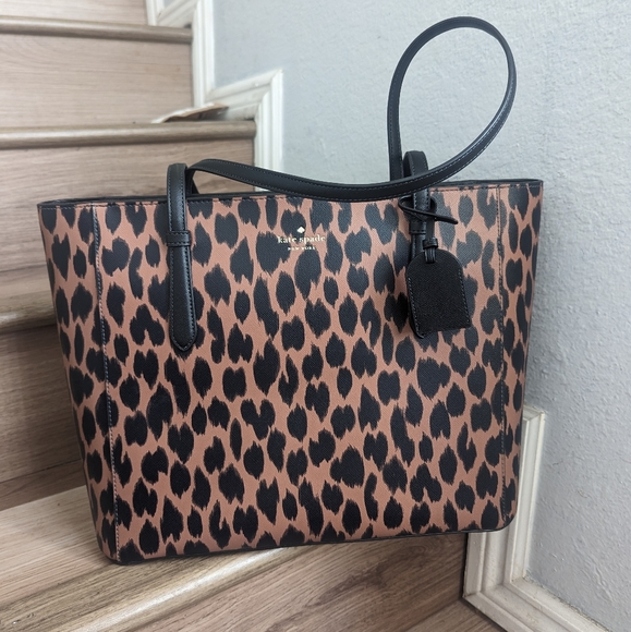 Kate Spade Schuyler Spotted Animal Print Medium Tote - Picture 1 of 7